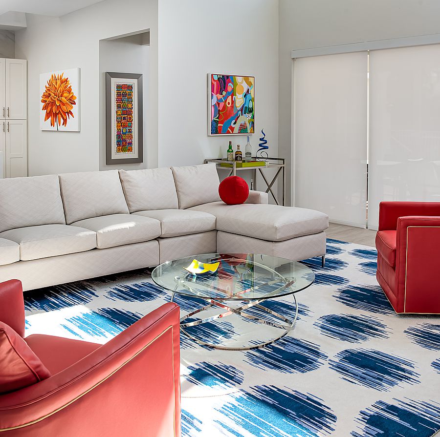 This light sectional is perfect against the colorful furnishings.