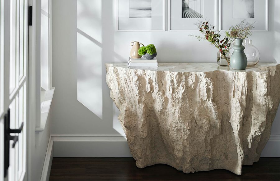 This special piece of natural stone can adorn your entryway.