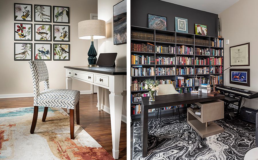 Find a bare wall and make it your office space, or create a library for the whole family.