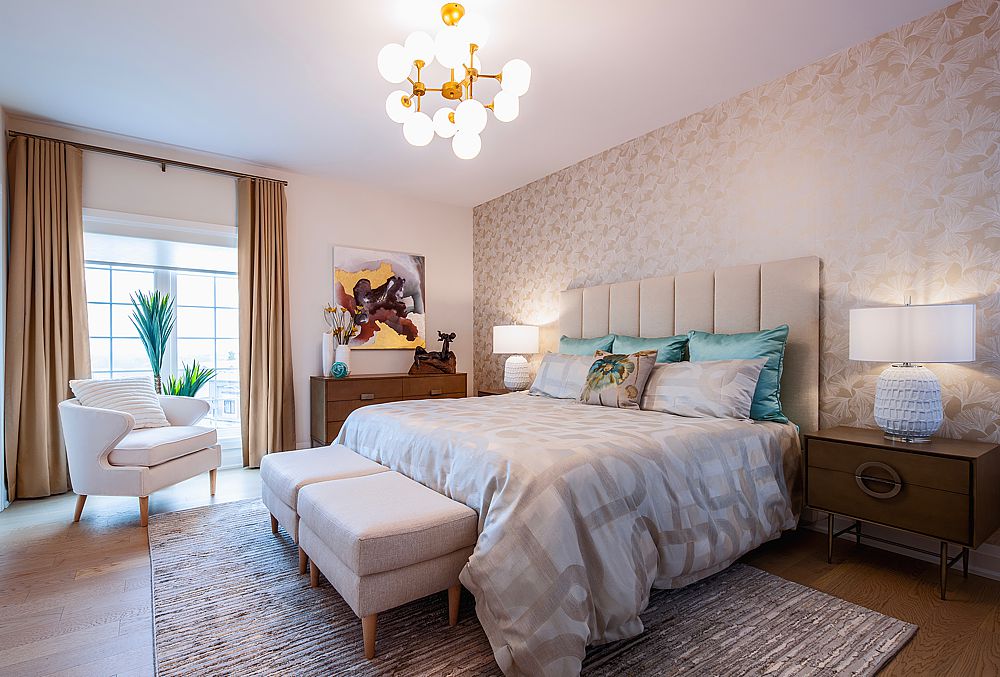 Bright coastal colors create a gem of a luxury bedroom.
